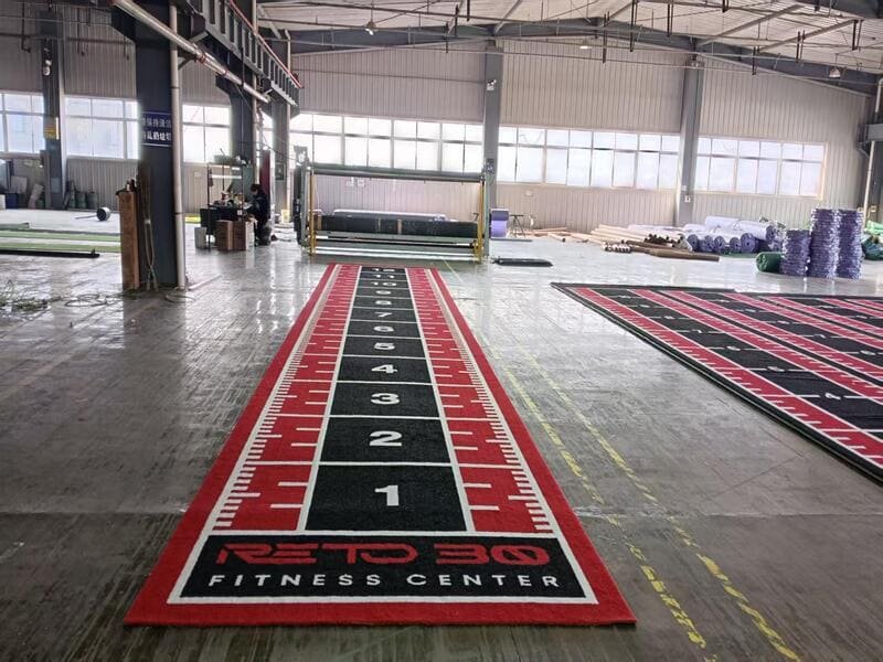 Essai G-max sur une surface de sport en salle